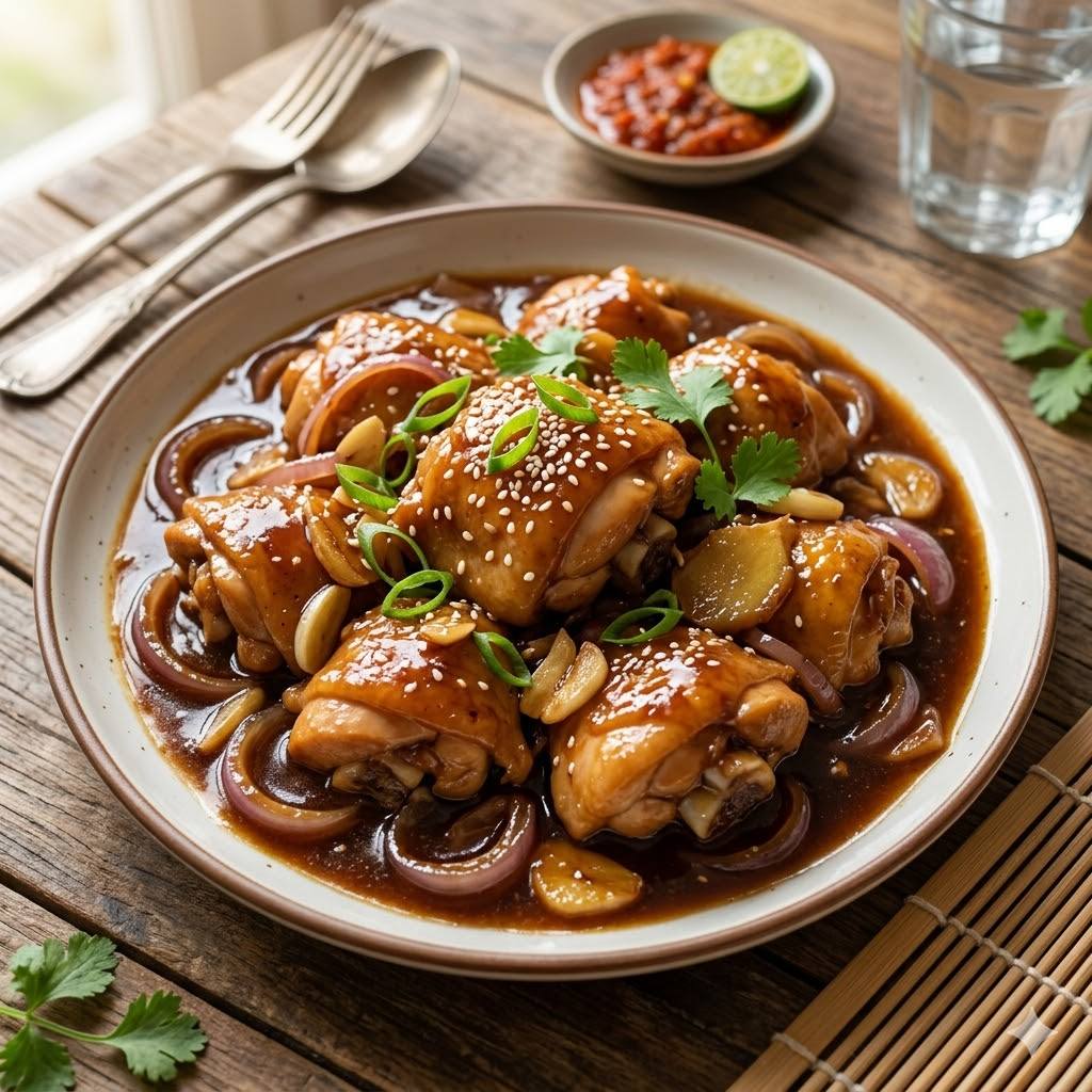 Ayam Tim Mentega 1 Ekor dengan lalap dan sambal